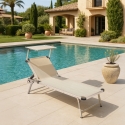 4er Set Nettuno Aluminium Sonnenliegen mit verstellbarem Sonnendach Sales