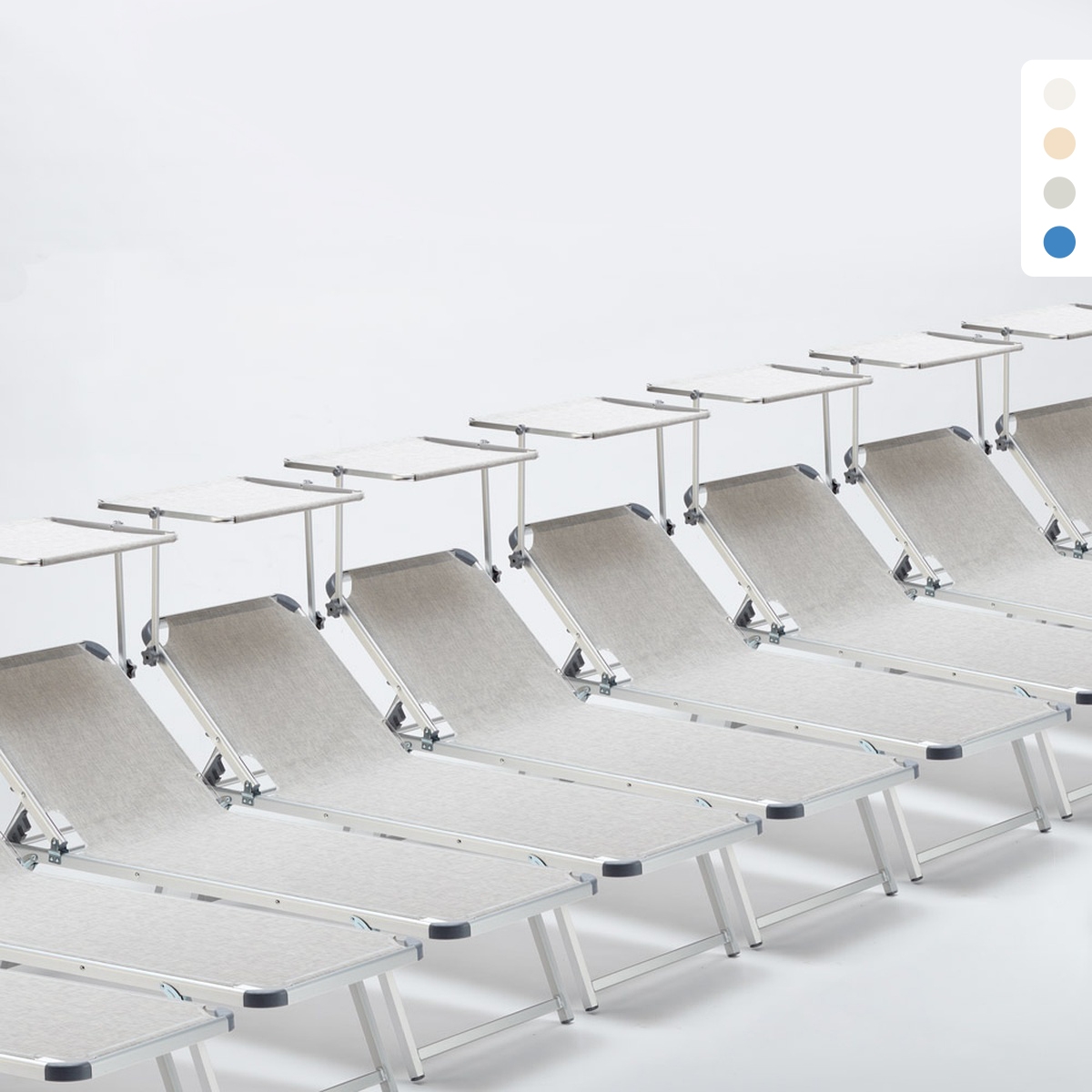 20er Set Nettuno Aluminium Sonnenliegen mit verstellbarem Sonnendach Aktion