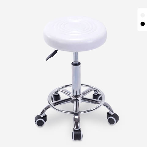 Hocker Rollhocker  mit Kunstleder Sitz und Rädern für Büro Kosmetikerin Nabu Aktion