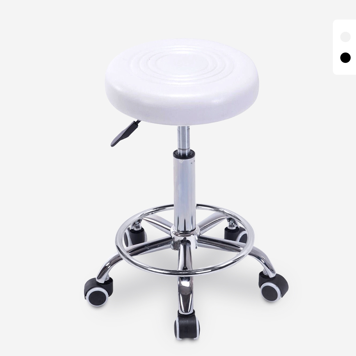 Hocker Rollhocker mit Kunstleder Sitz und Rädern für Büro Kosmetikerin Nabu