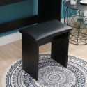 Schwarzer Schminktisch mit Spiegel mit LED-Lichtern und Hocker Gaia Black Preis