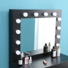 Schwarzer Schminktisch mit Spiegel mit LED-Lichtern und Hocker Gaia Black Kauf