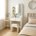 Schminktisch Schlafzimmer mit Spiegel und Hocker Flora Aktion