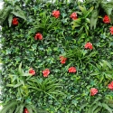 Künstliche immergrüne Hecke 100x100cm 3D Pflanzen Garten Lemox Sales