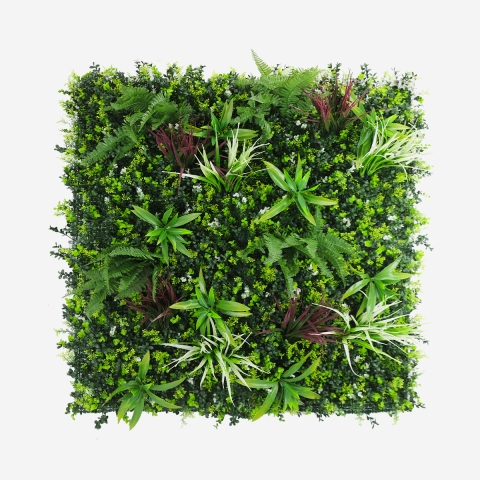 Künstliche Hecke 100x100cm realistische 3D-Pflanze Balkon Garten Briux Aktion
