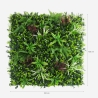 Künstliche Hecke 100x100cm realistische 3D-Pflanze Balkon Garten Briux Rabatte