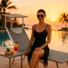 Liegestuhl Strandliege Sonnenliege aus Aluminium Santorini Limited Edition Sales