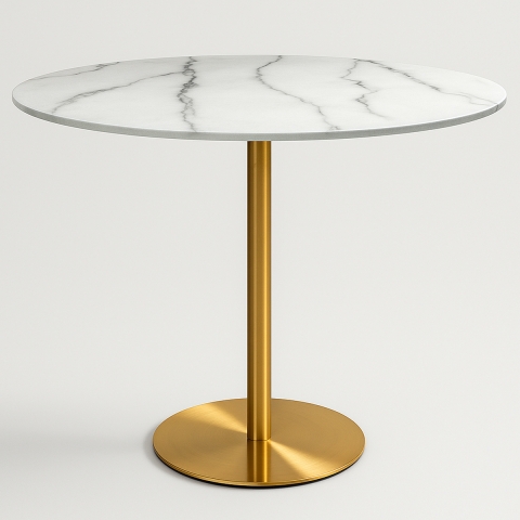 Runder Esstisch im Goblet-Stil 120cm gold marmoriert Monika+ Aktion