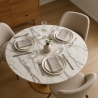 Runder Esstisch im Goblet-Stil 120cm gold marmoriert Monika+ Modell