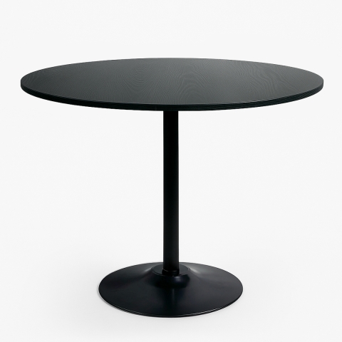 Runder Esszimmertisch 120cm schwarz Holz modern Blackwood+ Aktion