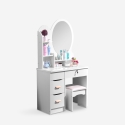 Schminktisch mit rundem Spiegel und Hocker für das Schlafzimmer Babette Katalog