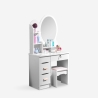 Schminktisch mit rundem Spiegel und Hocker für das Schlafzimmer Babette Katalog