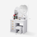 Schminktisch mit herzförmigen Spiegel und Hocker für Schlafzimmer Clara Kauf
