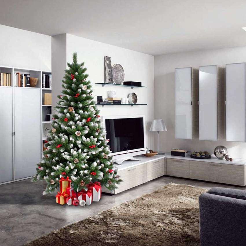 Künstlicher Weihnachtsbaum Hoch 40cm Besonders Dick Schnee und Dekorationen Oslo