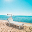 20 Sonnenliegen mit Sonnendach Aluminium Santorini