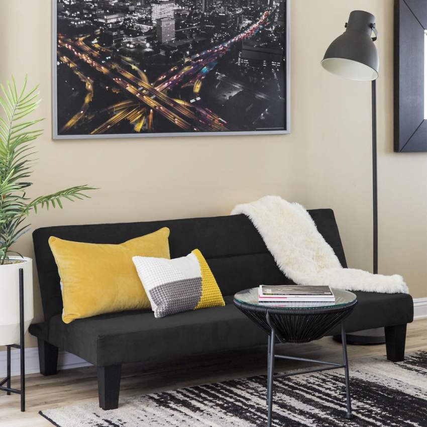  Ametista: Schlafsofa aus Mikrofaser Samt Effekt 2-Sitzer modernes Design 