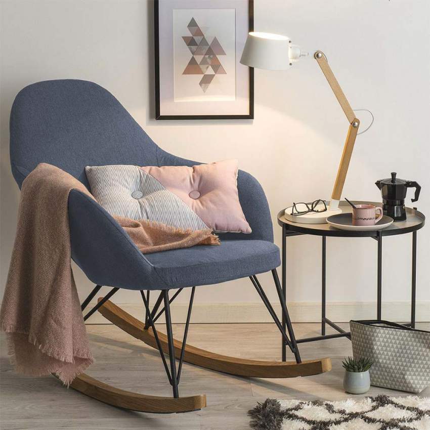 Schaukelstuhl mit modernem Design Eiffel Rocking Samt