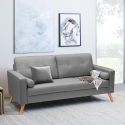 Modernes Design Sofa skandinavischen Stil Stoff 3 Sitzer für Wohnzimmer und Küche Aquamarin Verkauf