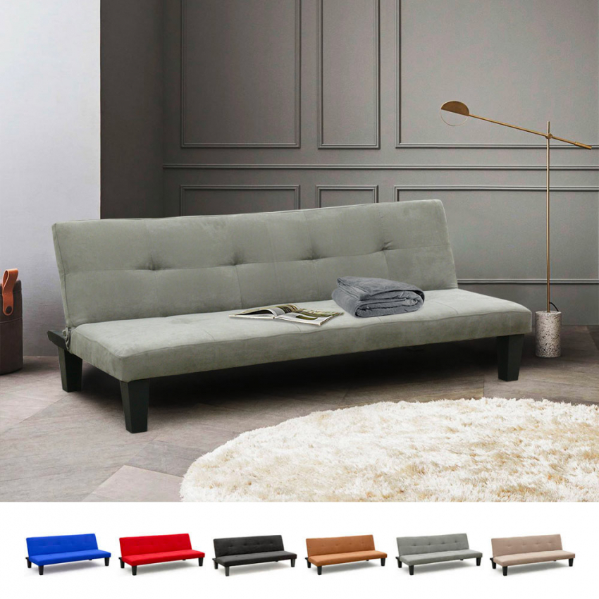 Schlafsofa 2-Sitzer Mikrofaser mit Onyx-Füßen für Zuhause und Wartezimmer schlafbereit