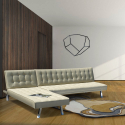Zircone Kunstleder 3-Sitzer-Ecksofa mit Halbinsel Eigenschaften