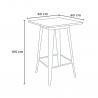 Hoher Tisch für Hocker Stühle Tolix-Stil Industrial Holz Stahl Bar Lokal 60x60 Welded