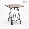 Hoher Tisch im Industrial Design 60x60 aus Metall Stahl und Holz Bolt Aktion