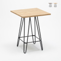 Hoher Tisch im Industrial Design 60x60 aus Metall Stahl und Holz Bolt Rabatte