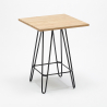 Hoher Tisch im Industrial Design 60x60 aus Metall Stahl und Holz Bolt Lagerbestand