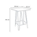 Hoher Tisch im Industrial Design 60x60 aus Metall Stahl und Holz Bolt Eigenschaften