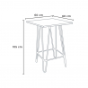 Hoher Tisch im Industrial Design 60x60 aus Metall Stahl und Holz Bolt Eigenschaften