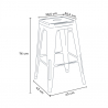 Tolix Hocker 76cm Stahl Metall Barhocker für Bar und Küche Steel Up 