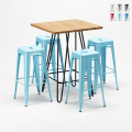 stehtischset und 4 metallhocker im stil für bars und pubs brooklyn Aktion