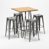 stehtischset und 4 metallhocker im stil für bars und pubs brooklyn Preis