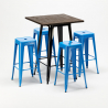 hohes tischset und 4 metallhocker industriestil little italy Preis