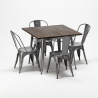 quadratische tisch und stühle in metalldesign industrial jamaica Angebot