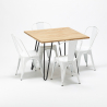quadratischer tisch und stühle aus metall und holz industrielle garnitur im stil tribeca Modell