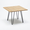 quadratischer tisch und stühle aus metall und holz industrielle garnitur im stil tribeca 