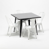 quadratischer tisch und stühle aus soho-set im-industriestil aus metall Modell