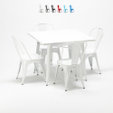 set aus metallstühlen im-stil und quadratischem tisch im industriedesign harlem Sales
