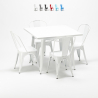 set aus metallstühlen im-stil und quadratischem tisch im industriedesign harlem Sales