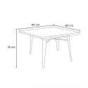 set aus metallstühlen im-stil und quadratischem tisch im industriedesign harlem 