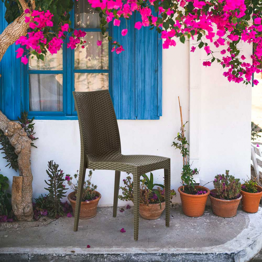   Grand Soleil: Stühle Polyrattan Bar Garten Eisdiele stapelbar Bistrot 

