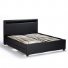 Doppelbett mit Lattenrost Led-Kopfende Schubladen Metall Holz 160x190 cm Geneva King Sales