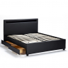 Doppelbett mit Lattenrost Led-Kopfende Schubladen Metall Holz 160x190 cm Geneva King Rabatte