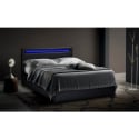 Doppelbett mit Lattenrost Led-Kopfende Schubladen Metall Holz 160x190 cm Geneva King Angebot