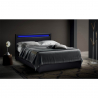 Doppelbett mit Lattenrost Led-Kopfende Schubladen Metall Holz 160x190 cm Geneva King Angebot