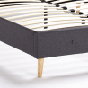 Französisches Bett 1 und Ein Halbes Quadrat Nordischer Stoff und Holz mit Netz 120x190 Friborg Katalog