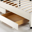 Komplett Groß Einzelbett Lattenrost Led-Kopfende Schubladen 120x190 cm Geneva Lagerbestand