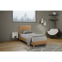 Einzelbett 1 Piazza Nordico Stoff und Holz mit Netz 80x190 Friborg Twin Modell