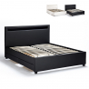 Doppelbett mit Lattenrost Led-Kopfende Schubladen Metall Holz 160x190 cm Geneva King Verkauf